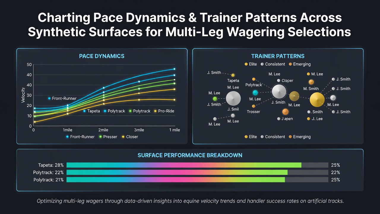 Synthetic track pace chart showing front-runner and closer performance metrics across UK all-weather venues