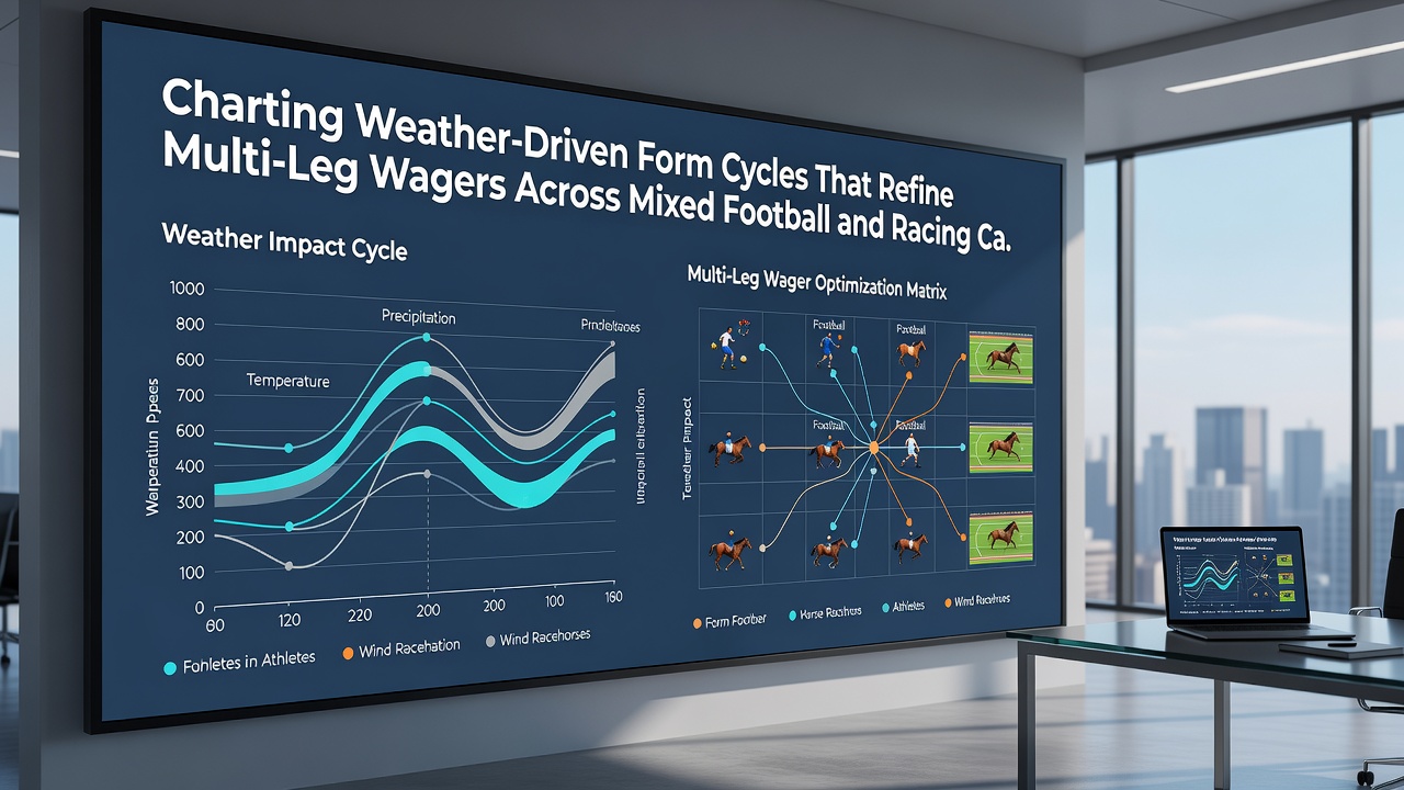 Detailed weather impact graphs comparing football and horse racing performance metrics under varying conditions