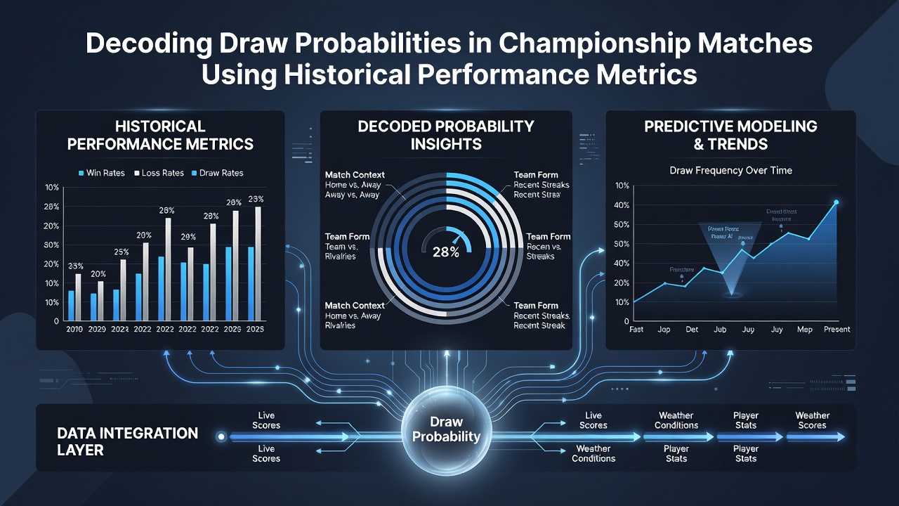 Infographic illustrating draw probability models based on team performance metrics