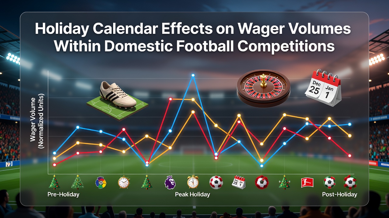 Graph showing wager volume spikes during holiday periods in domestic football leagues