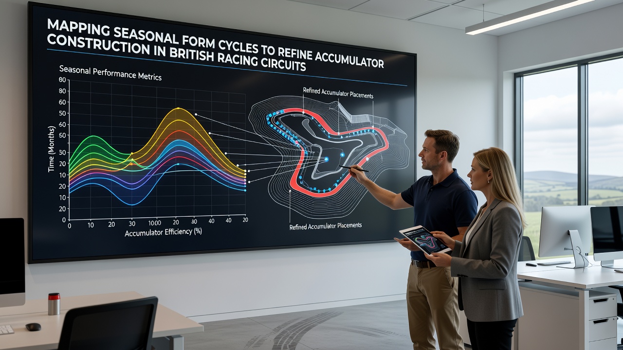 Seasonal form cycle charts overlaid on a map of major British racing circuits including Newmarket, Ascot and York