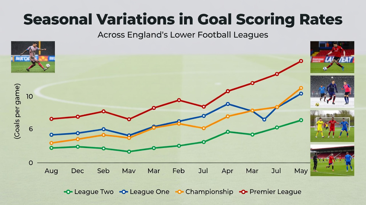 Seasonal Variations in Goal Scoring Rates Across England's Lower Football Leagues